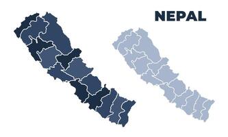 Nepal political map with states border outline vector