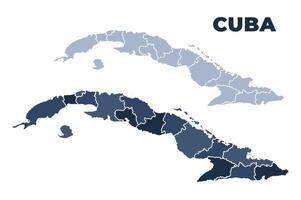 Cuba political map with states border outline vector