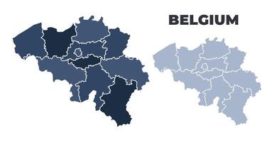 Belgium political map with states border outline vector