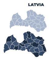 Latvia political map with states border outline vector