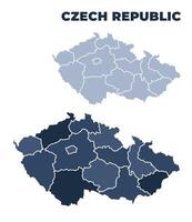 Czech Republic political map with states border outline vector