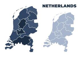 Netherlands political map with states border outline vector