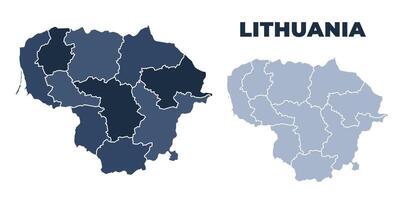 Lithuania political map with states border outline vector