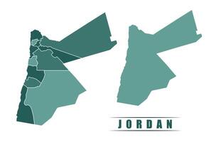 Jordan simple flat political map with states border vector