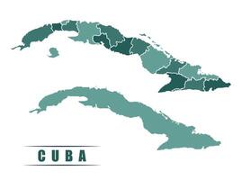 Cuba simple flat political map with states border vector