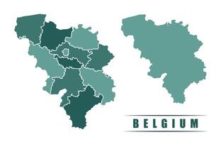 Belgium simple flat political map with states border vector