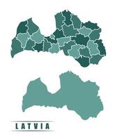 Latvia simple flat political map with states border vector