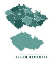 Czech Republic simple flat political map with states border vector