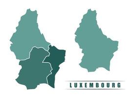Luxembourg simple flat political map with states border vector