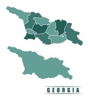Georgia simple flat political map with states border vector