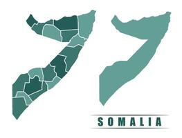 Somalia simple flat political map with states border vector