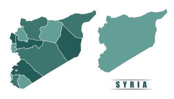 Syria simple flat political map with states border vector