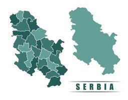 Serbia simple flat political map with states border vector