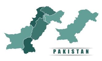 Pakistan simple flat political map with states border vector