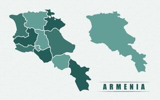Armenia simple flat political map with states border vector