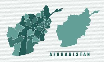 Afghanistan simple flat political map with states border vector