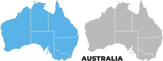 Australia simple maps flat illustration vector