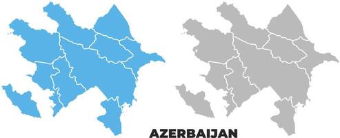 Azerbaijan simple maps flat illustration vector