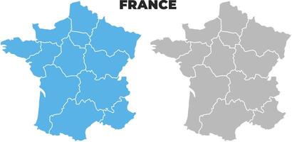 France simple maps flat illustration vector