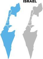 Israel simple maps flat illustration vector