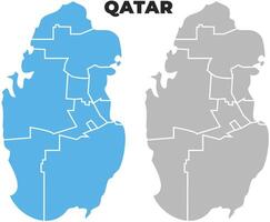 Qatar simple maps flat illustration vector
