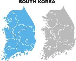 South Korea simple maps flat illustration vector