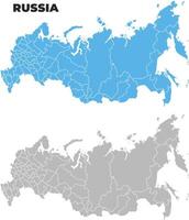 Russia simple maps flat illustration vector
