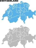 Switzerland simple maps flat illustration vector