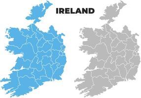 Ireland simple maps flat illustration vector