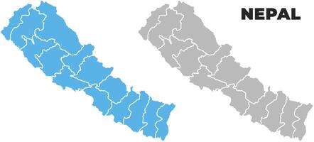 Nepal simple maps flat illustration vector