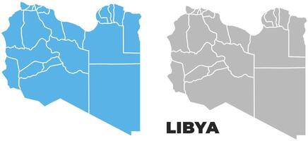 Libya simple maps flat illustration vector