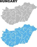 Hungary simple maps flat illustration vector