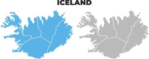 Iceland simple maps flat illustration vector