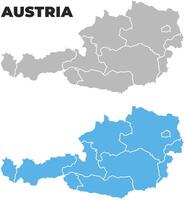Austria simple maps flat illustration vector