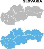 Slovakia simple maps flat illustration vector