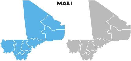 Mali simple maps flat illustration vector
