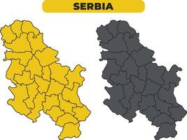 Serbia outline illustration map set vector