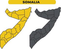 Somalia outline illustration map set vector