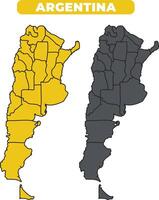 Argentina outline illustration map set vector