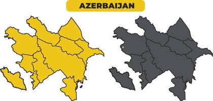 Azerbaijan outline illustration map set vector