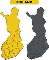 Finland outline illustration map set vector
