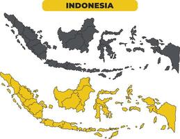 Indonesia outline illustration map set vector