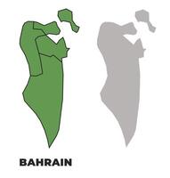 Bahrain political regions green outline map set vector