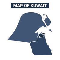 Map of Kuwait political map regions illustration vector