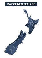 Map of New Zealand political map regions illustration vector