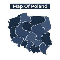 Map of Poland political map regions illustration vector