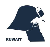 Kuwait map flat border outline vector