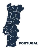 Portugal map flat border outline vector