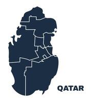 Qatar map flat border outline vector