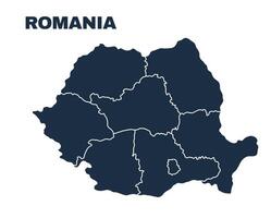 Romania map flat border outline vector